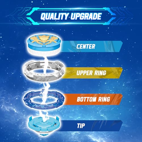 INFINITY NADO Battling Toys, Spinning Top and Sword Launcher Battle Set Toys for Kids, Battle Brust Sword Top Toys for 5 6 7 8 9 10 11 12 Year Old Boys, Gale Wings - Image 4