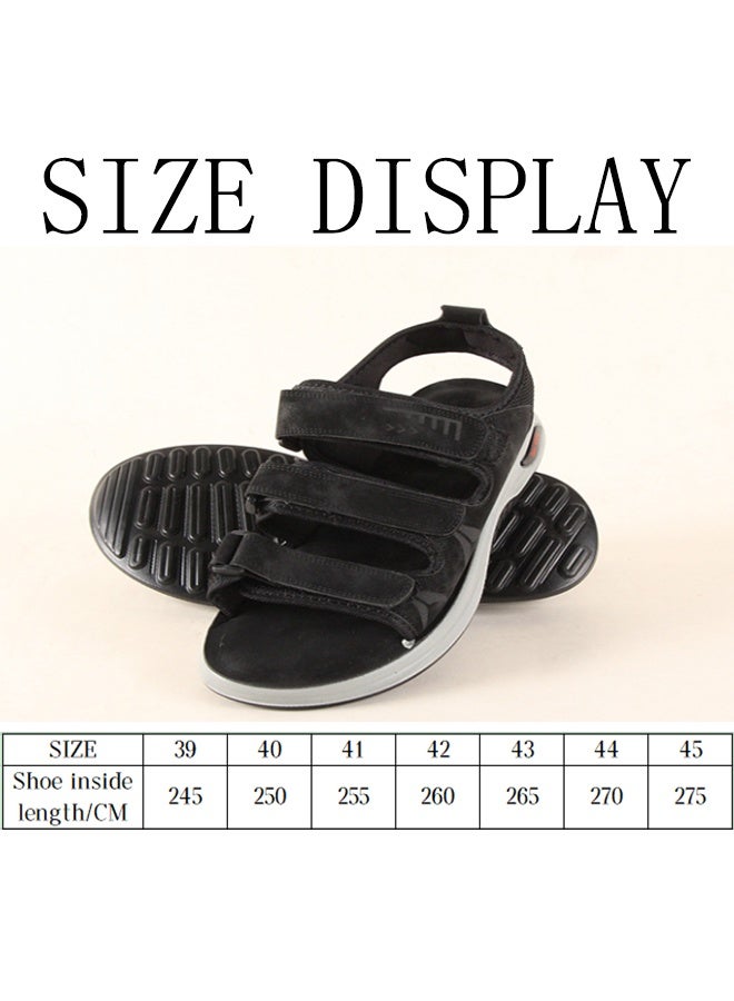 BOTELI Men's Large Size 40-45 Breathable Velcro Sports Sandals - Comfortable Soft-Sole Beach Casual Shoes - Image 5