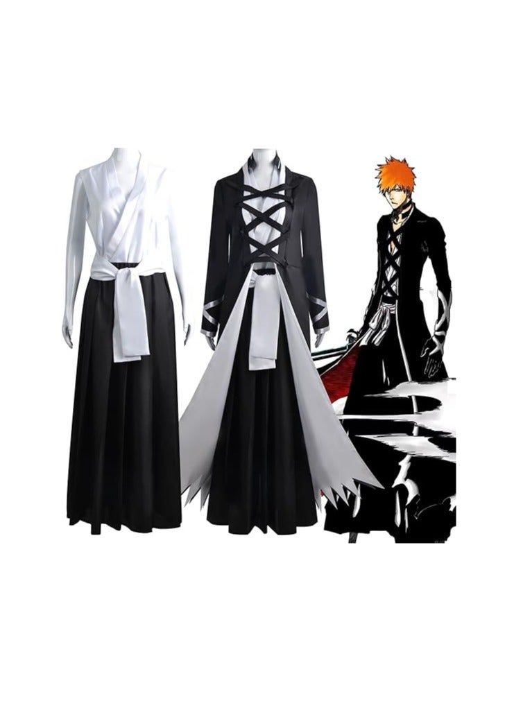 general Bleach cosplay Kurosaki Ichigo black cape animation uniform Halloween Christmas costume  - Image 2