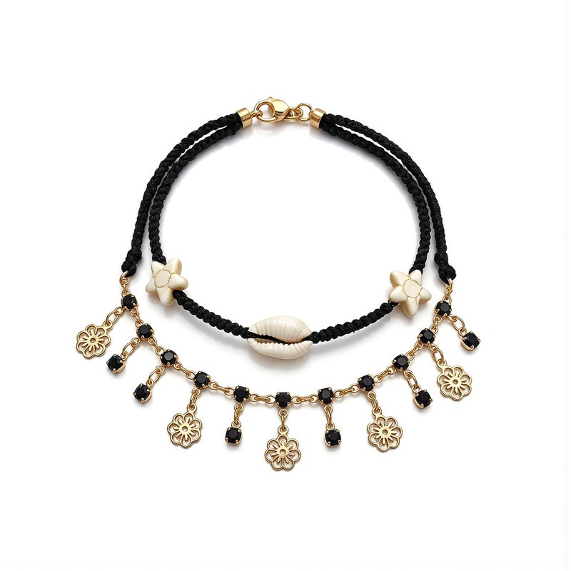 Ankle Bracelet Dainty Leaf Charm Cute Fashion Teen Girls Women Summer Foot Jewelry - Image 1
