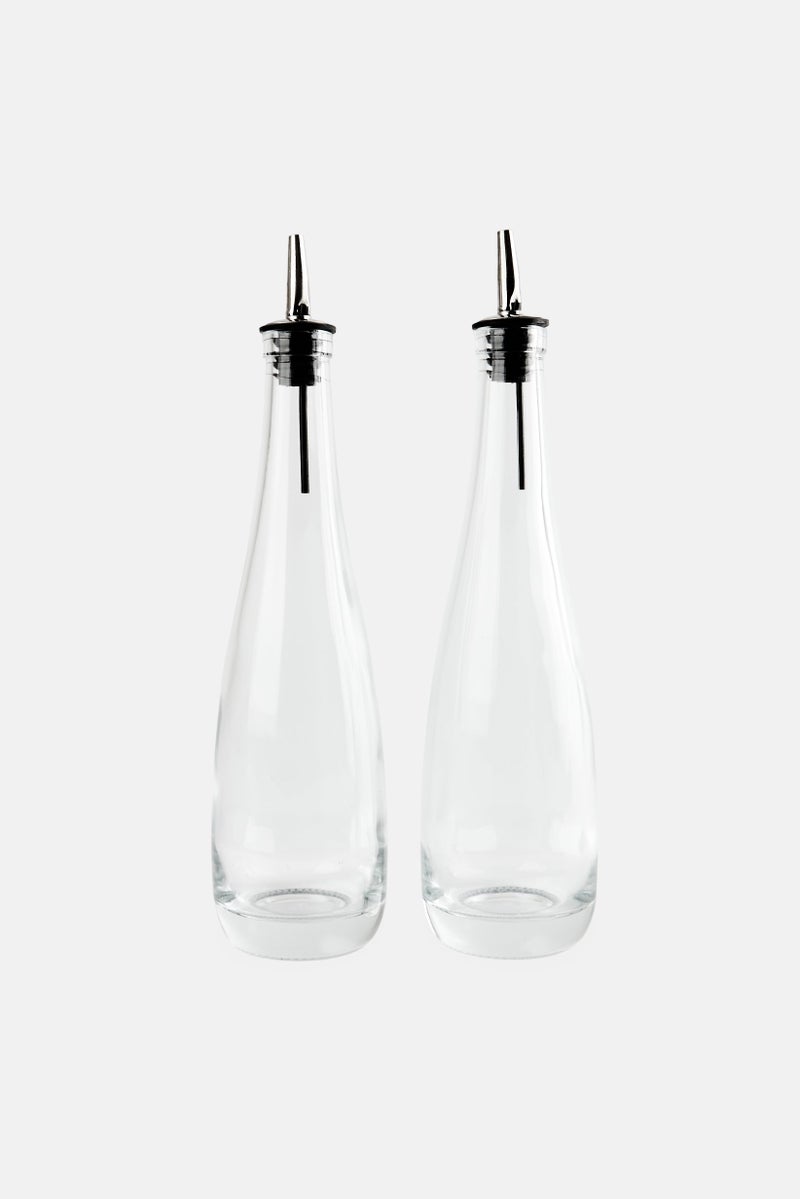 Precious Home Casa Dell Eleganza 2 Piece Simone Oil And Vinegar Set 350ml, Transparent - Image 1