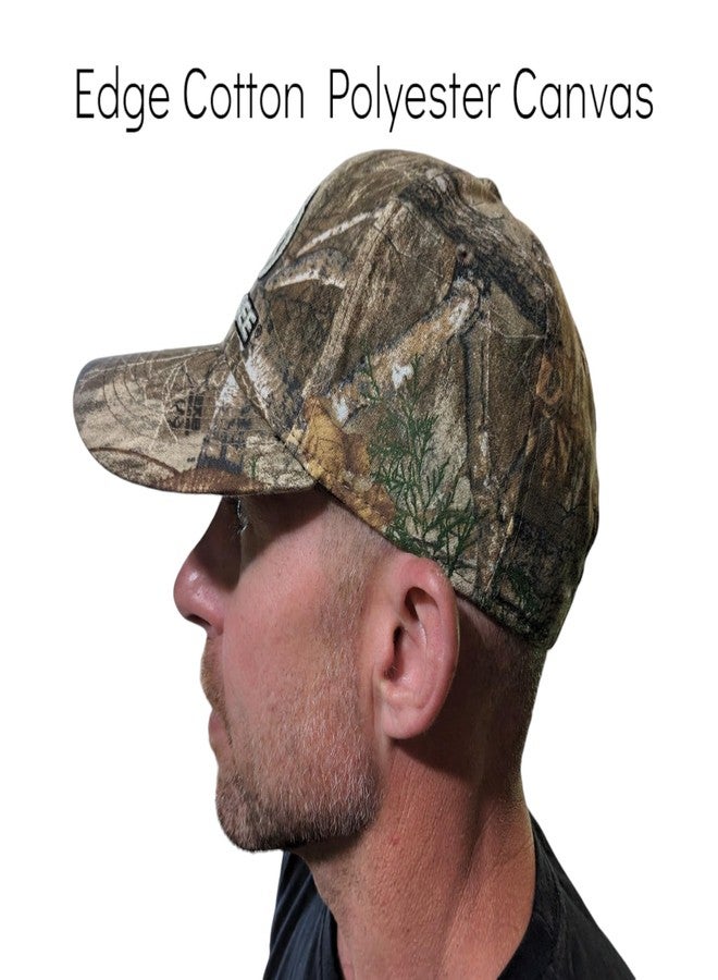 Realtree 3D Logo Camo Deer Hunting Trucker Cap Hat for Men - RT Edge - Precurved Bill Mid Profile Structured Snapback Sweatband All Canvas - Image 5