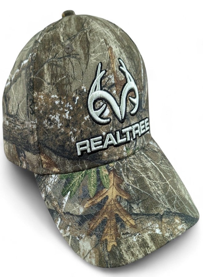 Realtree 3D Logo Camo Deer Hunting Trucker Cap Hat for Men - RT Edge - Precurved Bill Mid Profile Structured Snapback Sweatband All Canvas - Image 1