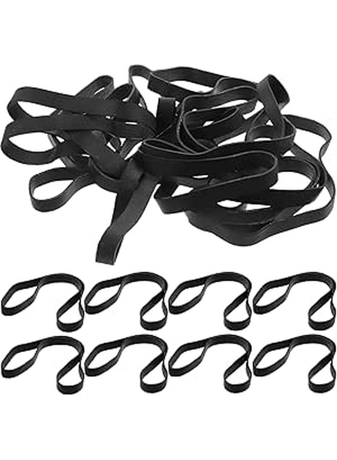 Black Elastic Rubber Bands 1lb Pack 380mm Circumference 10mm Wide 1 5mm Thick For Bundling Crafting - Image 1