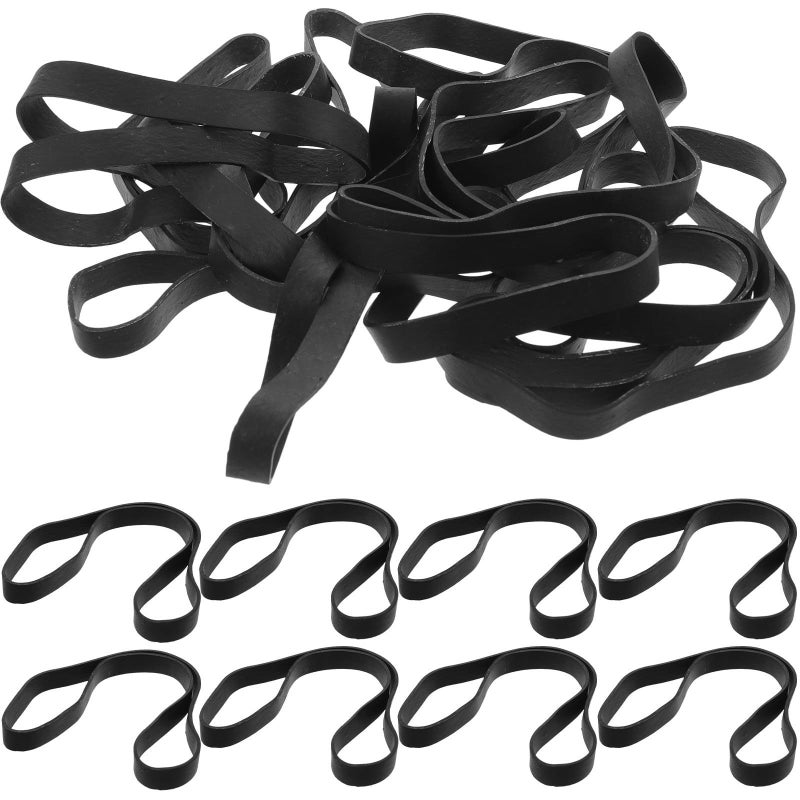 Black Elastic Rubber Bands 1lb Pack 380mm Circumference 10mm Wide 1 5mm Thick For Bundling Crafting - Image 2