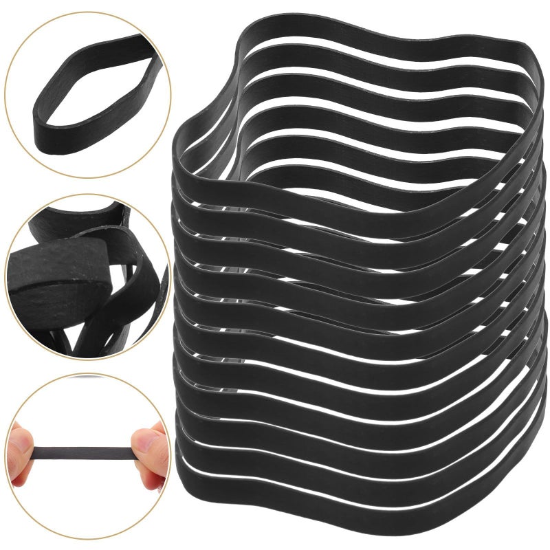 Black Elastic Rubber Bands 1lb Pack 380mm Circumference 10mm Wide 1 5mm Thick For Bundling Crafting - Image 5