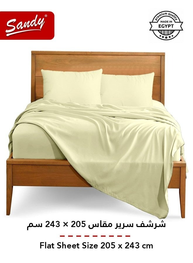 Sandy Premium Hotel Quality Flat Sheet, Fitted Sheet and Pillow Cases, Bed Sheet 4 Pieces Set, Soft & Breathable and Cooling, Full Size (205 x 243 cm & 140 x 200 +30 cm), Lemon - Image 4