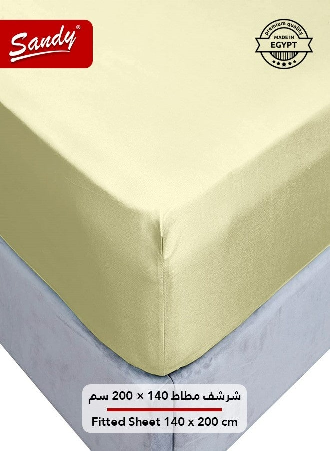 Sandy Premium Hotel Quality Flat Sheet, Fitted Sheet and Pillow Cases, Bed Sheet 4 Pieces Set, Soft & Breathable and Cooling, Full Size (205 x 243 cm & 140 x 200 +30 cm), Lemon - Image 5