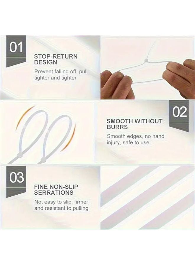 80pcs White Nylon Self Locking Cable Ties Multi Purpose Straps For Home Office Garden - Image 4