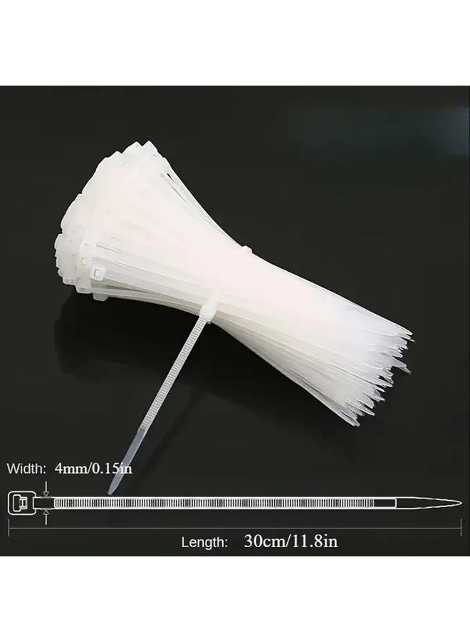 80pcs White Nylon Self Locking Cable Ties Multi Purpose Straps For Home Office Garden - Image 3