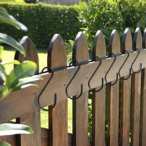 Lightique 30 Pack S Hooks, 3.54 In Matte Black Heavy Duty Metal S Hooks Can with Stand, Up to 33 lbs, For Kitchen, Office, Garden or Outdoor, Hanging Plants, Clothes, Pots, Pans, Cups, Bags, Jewelry, Towels - Image 4