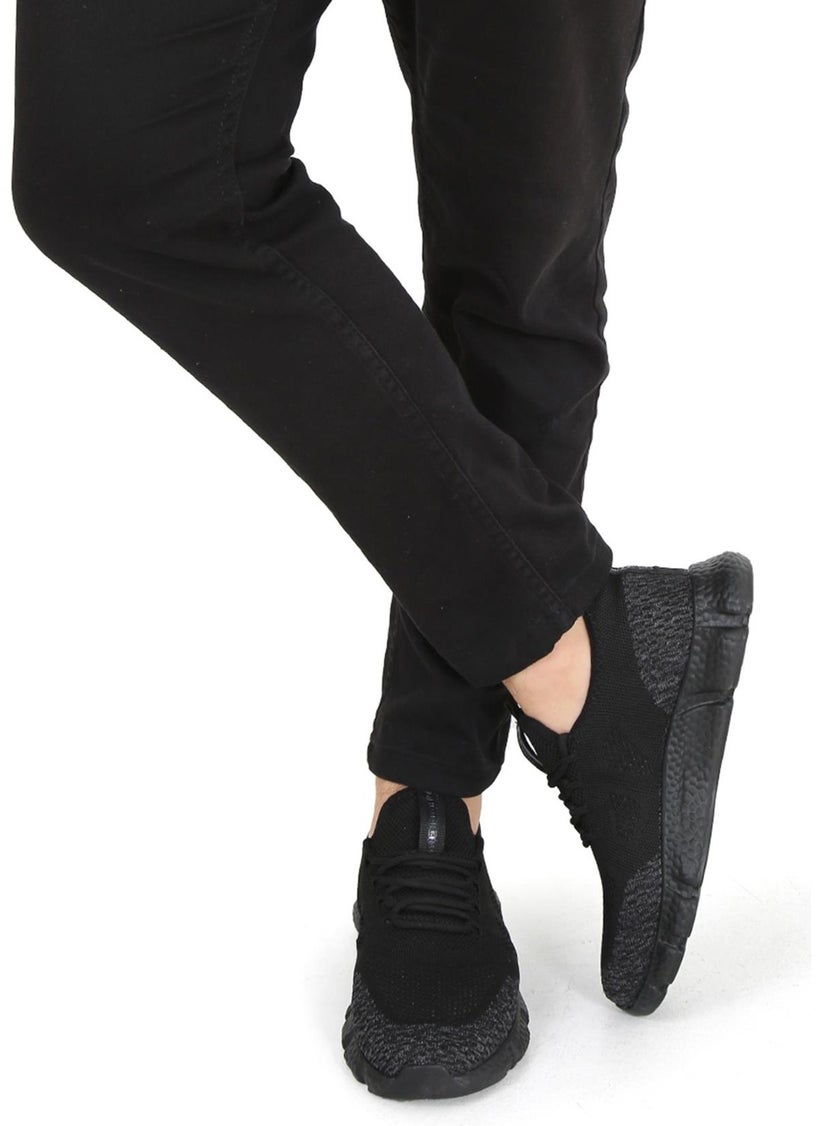 Hammer Jack Gray Black Steel Knit Comfortable Sole Men's Sneakers 028-5201  - Image 1