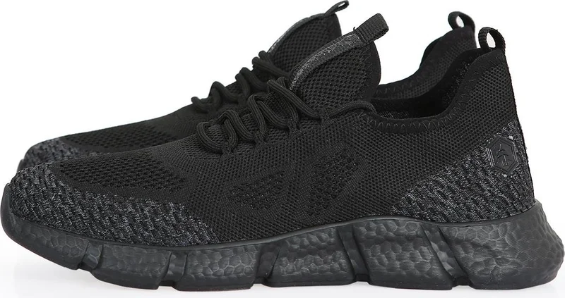 Hammer Jack Gray Black Steel Knit Comfortable Sole Men's Sneakers 028-5201