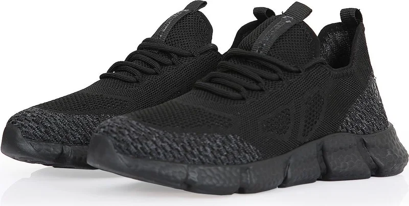 Hammer Jack Gray Black Steel Knit Comfortable Sole Men's Sneakers 028-5201