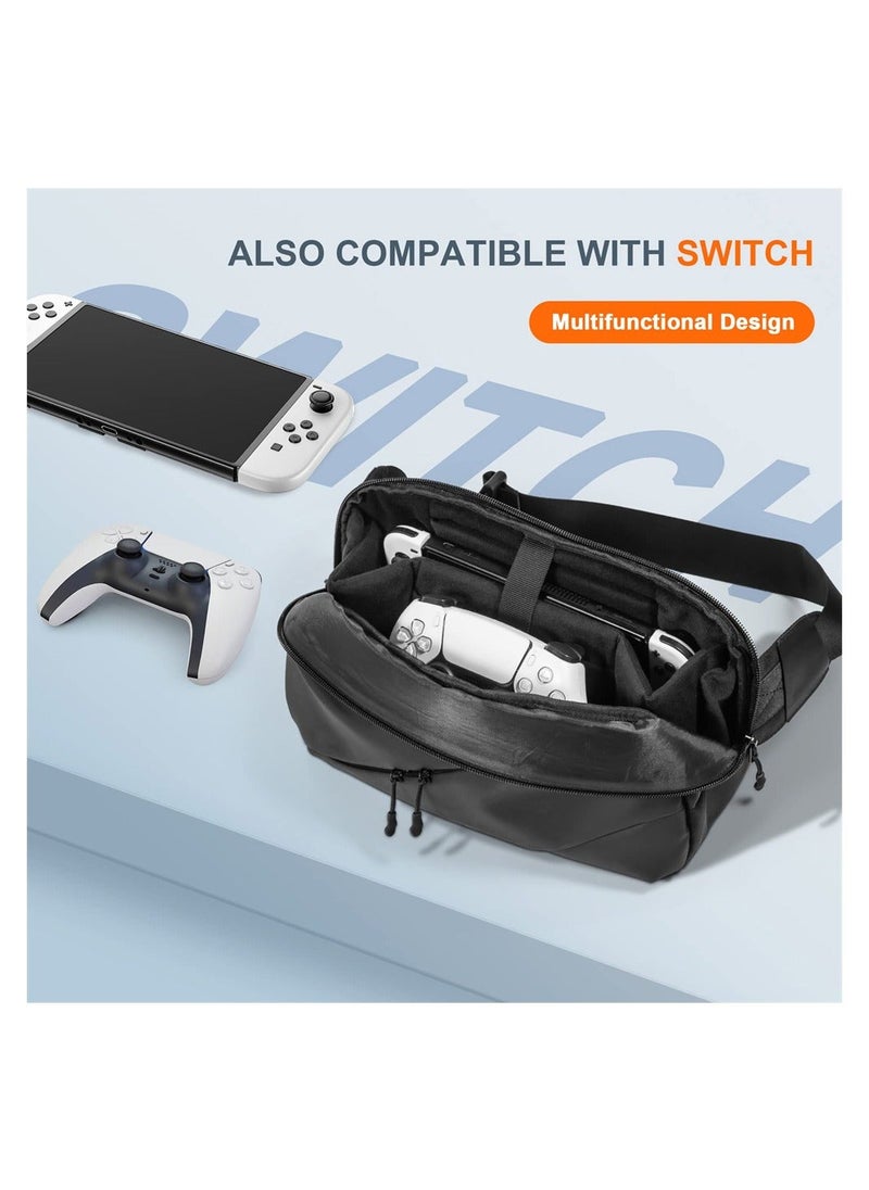 Carrying Case for Steam Deck/ASUS ROG Ally Handheld and Accessories, Storage Bag with Multi-Pockets Fit Console, AC Adapter, Dock Station, Lightweight Bag for Travel