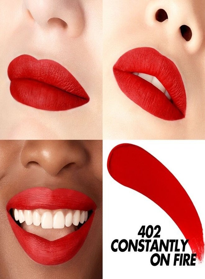 MAKE UP FOR EVER Rouge Artist For Ever Matte 24HR Longwear Liquid Lipstick 4.5ml – Shade 402 Constantly On Fire (Classic Red) – Transfer-Proof, High-Pigment, Comfortable Matte Lip Color - Image 2