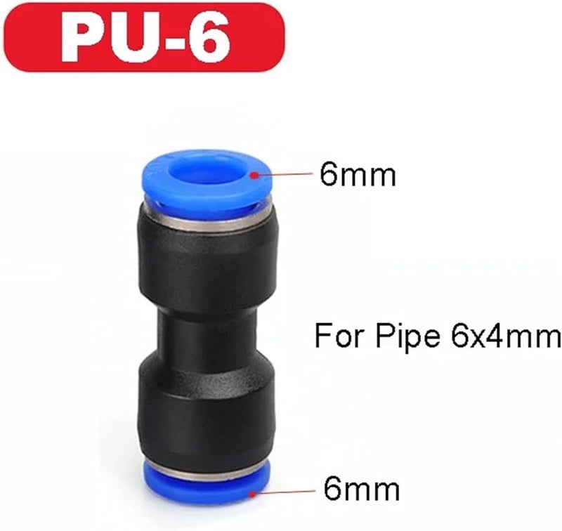 ادفع لتوصيل التركيبات 50 قطعة PU 6 مم خرطوم الهواء والماء موصلات سريعة هوائية صناعية - Image 3