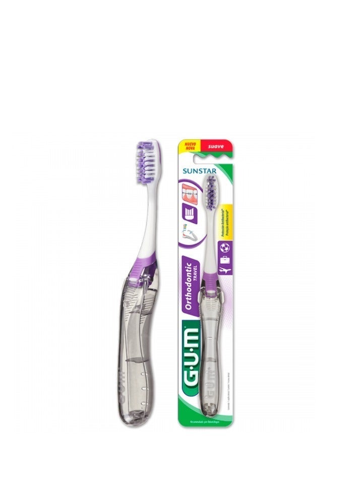 GUM ORTHO Travel Toothbrush - Compact Head Perfect for Cleaning Braces and Wires On-The-Go - Image 3