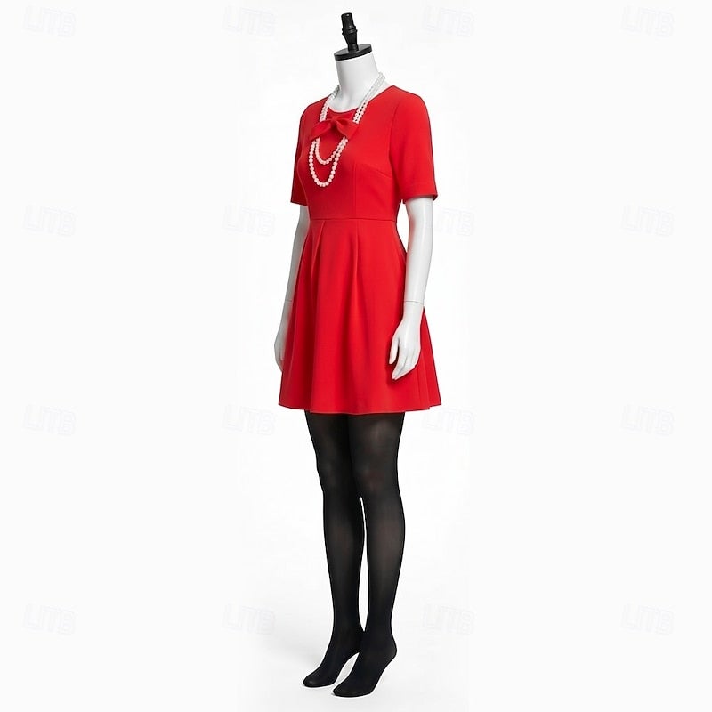 Bluejw Halloween Dress Cosplay Costume Creepy Retro Schoolgirl Bad Seed Orphan Spooky Horror Movie Adults' Women's Halloween Carnival Party Performance Easy Halloween Costumes Dress Up - Image 5