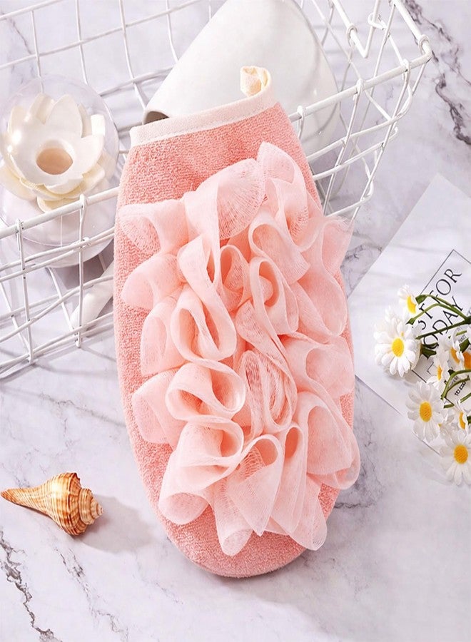 SYGA 2-in-1 Skin-Friendly Bath Towel Flower Scrub Gloves Foaming Clean Bath Sponge Double-Sided Bath Tub Body Shower Scrub (Pink) - Image 5