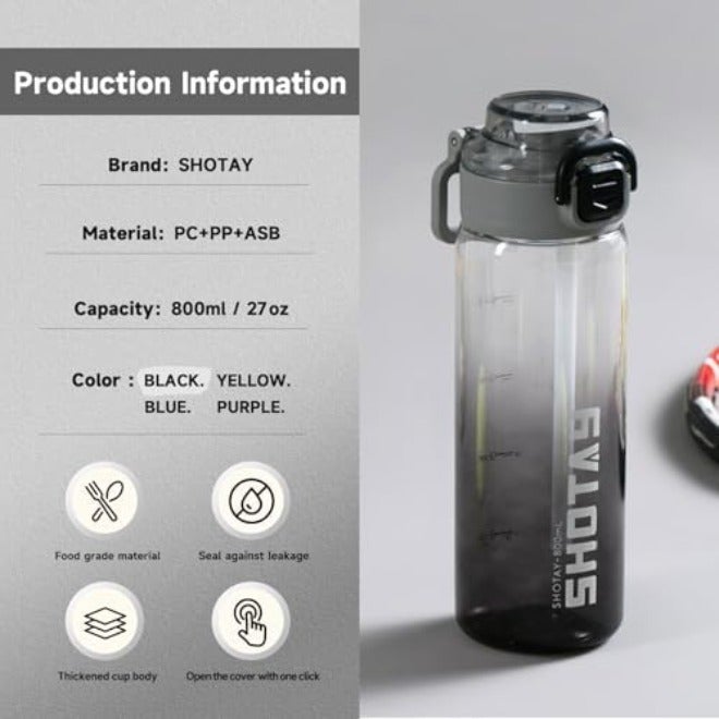 SHOTAY Sports Water Bottles 1 L/32 oz BPA Free And Leakproof, Fast Flow With Removable Straw, Gym Water Bottle For School, Fitness And Outdoor Sports  White. - Image 4