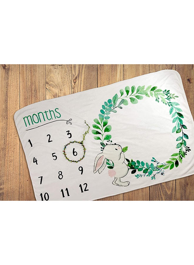 Monthly Milestone Super Soft and Warm Blanket With Flower Wreath, Polyester Fiber Material - Image 5