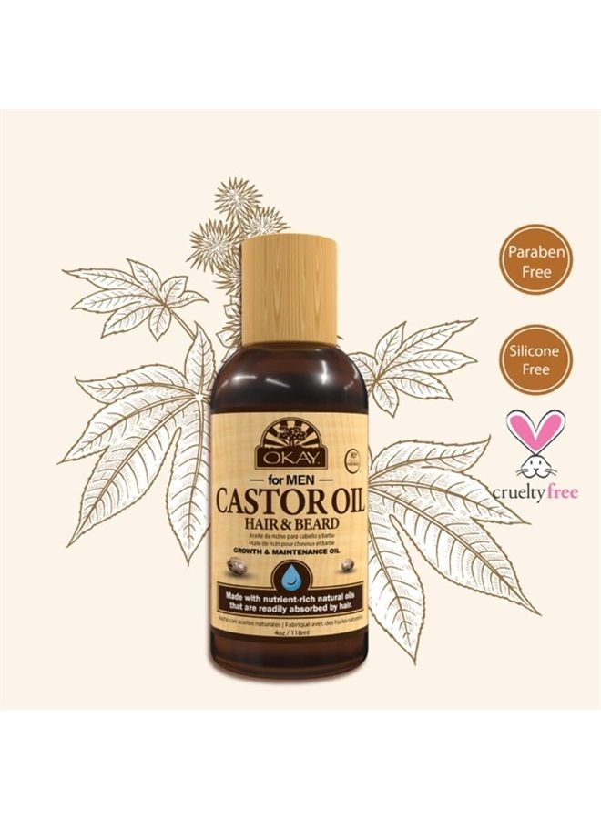 زيت الخروع لنمو اللحية والشعر للرجال من أوكي - خفيف الوزن 4 أونصات