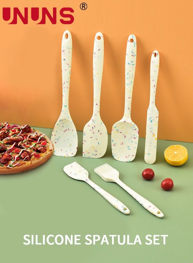 UNUNS Silicone Spatula Set,6-Piece Heat Resistant Nonstick Spatulas Set,Food Grade Silicone Spatulas For Baking Cooking Mixing Kitchen Utensils Set - Image 1