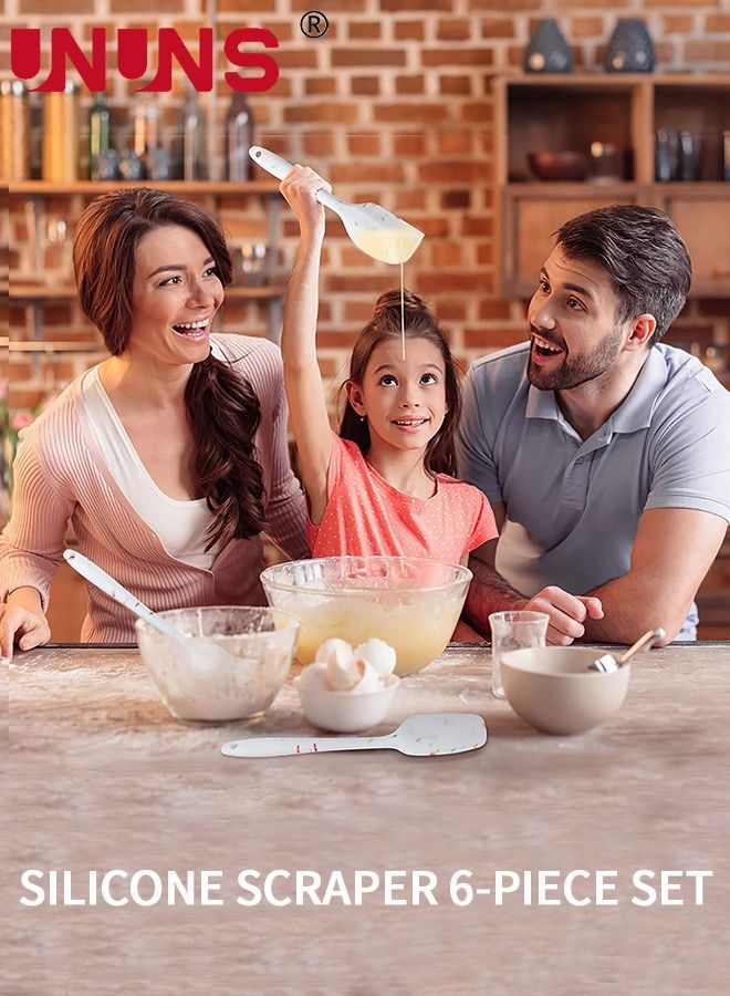 UNUNS Silicone Spatula Set,6-Piece Heat Resistant Nonstick Spatulas Set,Food Grade Silicone Spatulas For Baking Cooking Mixing Kitchen Utensils Set - Image 4