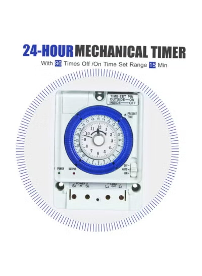 Halamine 24-Hour Mechanical Timer White/Blue - Image 4
