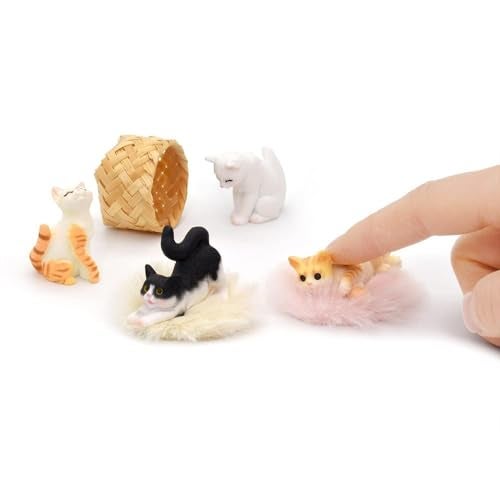iland Cat Figurines112 Scale Dollhouse AccessoriesRealistic Mini Cat for Dollhouse Decor Cake Toppers - Image 1