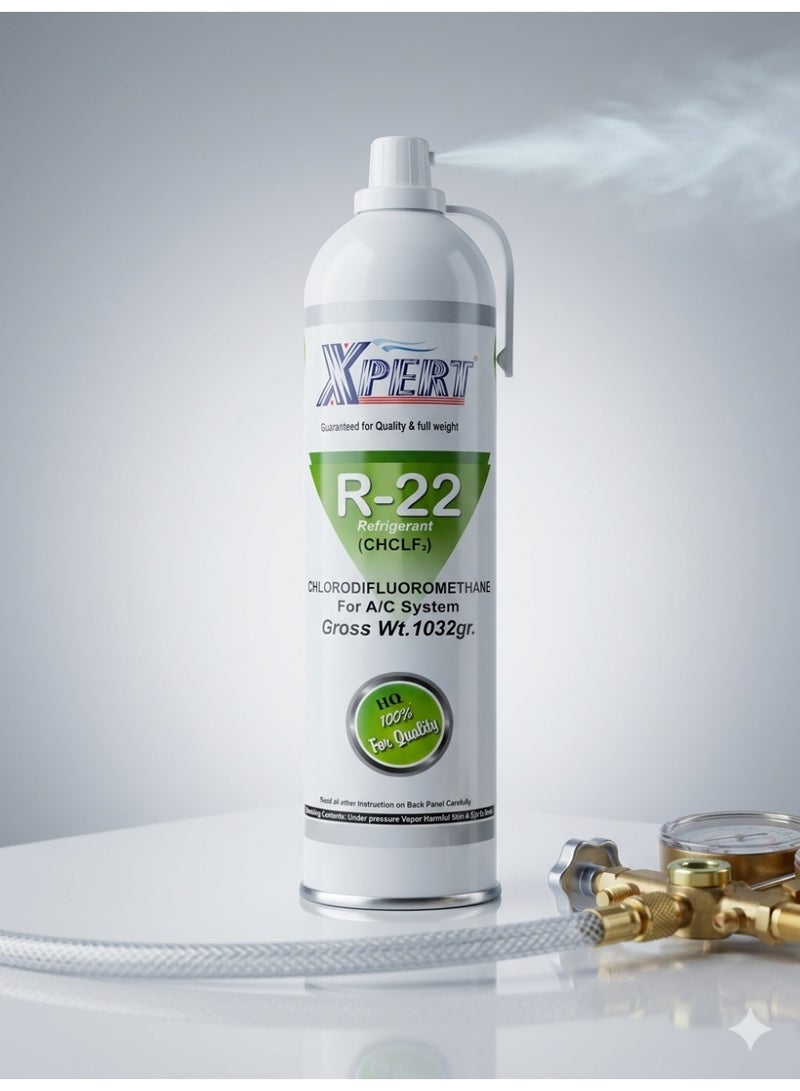 XPERT R22 Refrigerant Gas Cylinder 1032g – High Purity HCFC-22 Cooling Gas for Air Conditioners & Refrigeration Systems