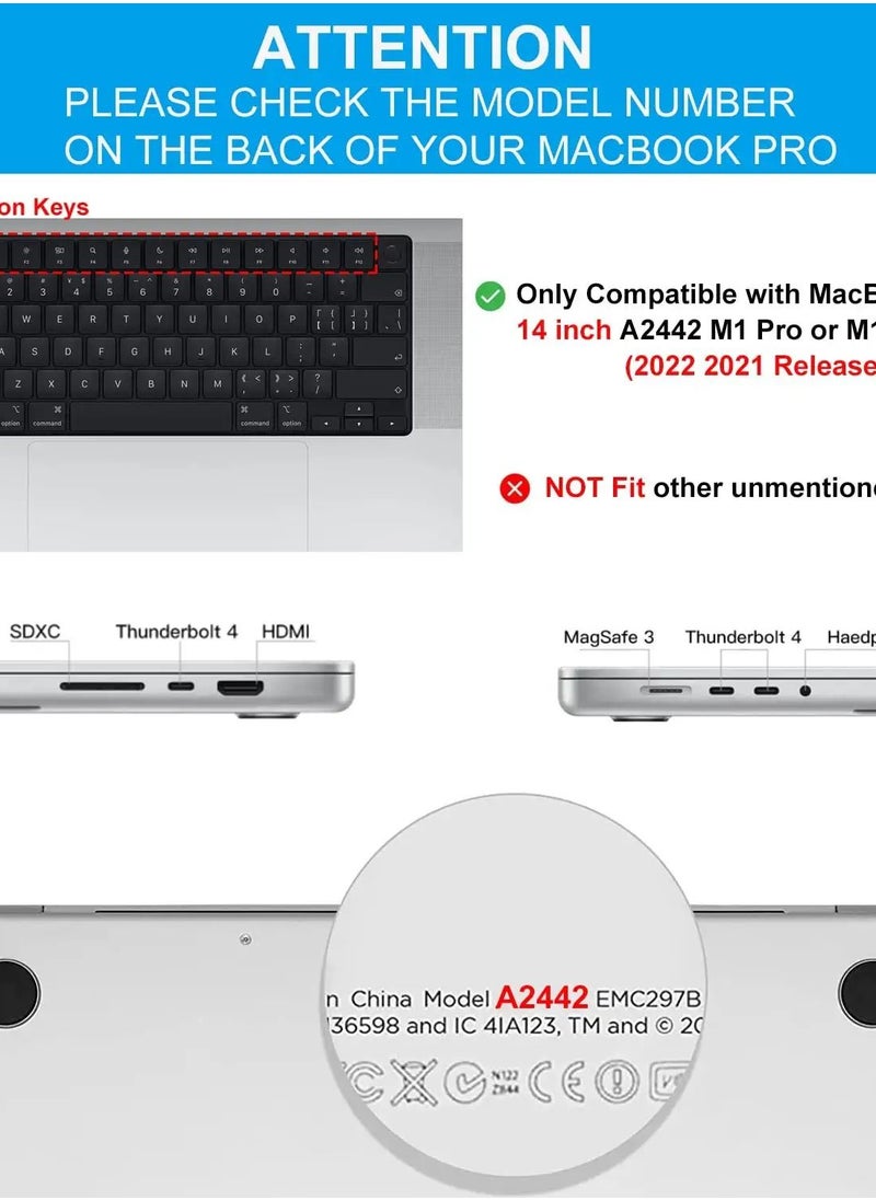 Generic - 2PCS MacBook Pro 14 Trackpad Protector Cover for 2024--2021 M4 M3 M2 M1 Pro/Max A3112/A3185/A3401/A2918/A2992/A2779/A2442 Clear Anti Scratch Fingerprint Touchpad Skin Accessories - Image 1