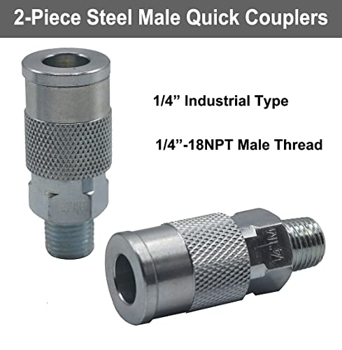 YOTOO 19 Pieces Air Hose Fittings, 1/4 NPT Industrial Air Coupler & Plug Kit - Image 4