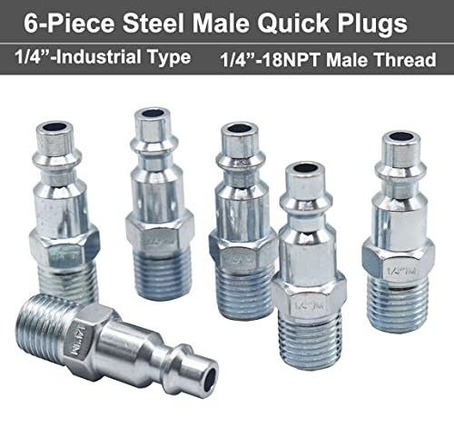 YOTOO 19 Pieces Air Hose Fittings, 1/4 NPT Industrial Air Coupler & Plug Kit - Image 5