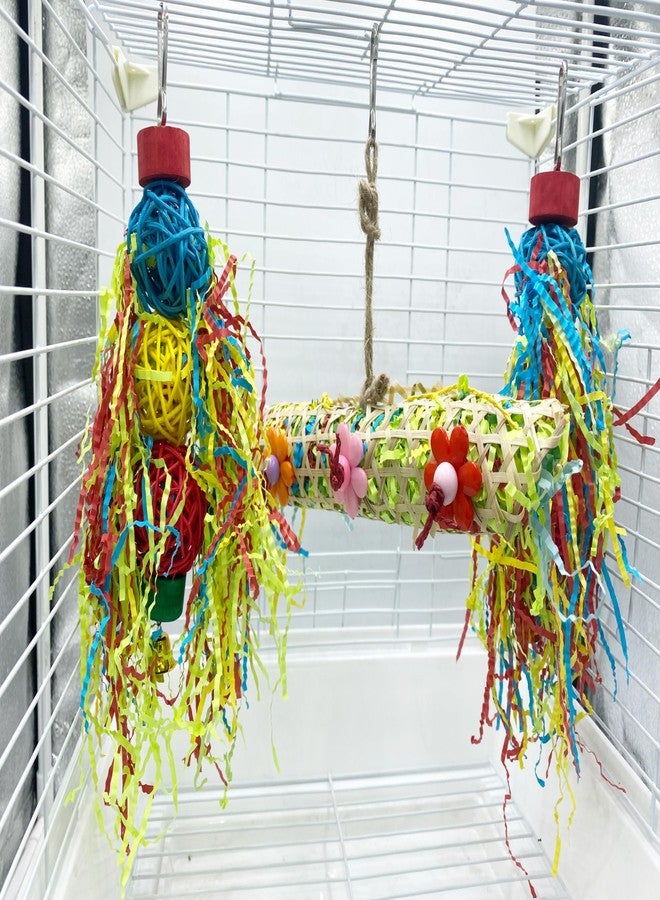 josaner-zz 3 PCS Bird Chewing Toys Foraging Shredder Toy Parrot Cage Bird Loofah Hanging Toyfor Small Medium Parrots, Conures, Cockatiel, Budgies, Lovebird Parrotlet, and Bird Cage Accessorie - Image 2