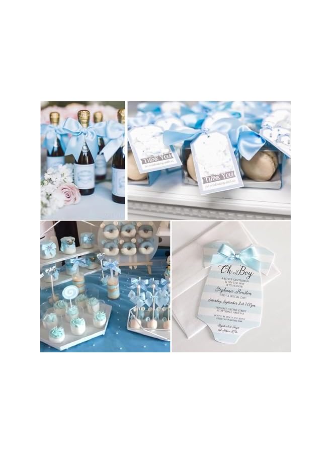 The Bros Pale Blue Satin Ribbon 10mm - 22M for Hair, Cake, Balloons, Easter, Wedding & Birthday Decor - Soft & Durable Polyester Fabric - Ideal for Crafting & Party Use - Image 5