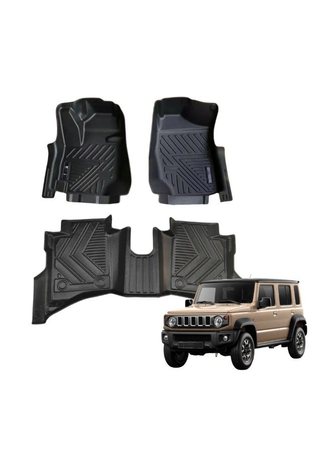 MOTOR FIT Floor Mats for Suzuki Jimny 5-Door 2018–2026 | All-Weather TPE Mats | Custom Fit 3D Design | Waterproof, Anti-Slip, Easy to Clean | Full Interior Protection - Image 1