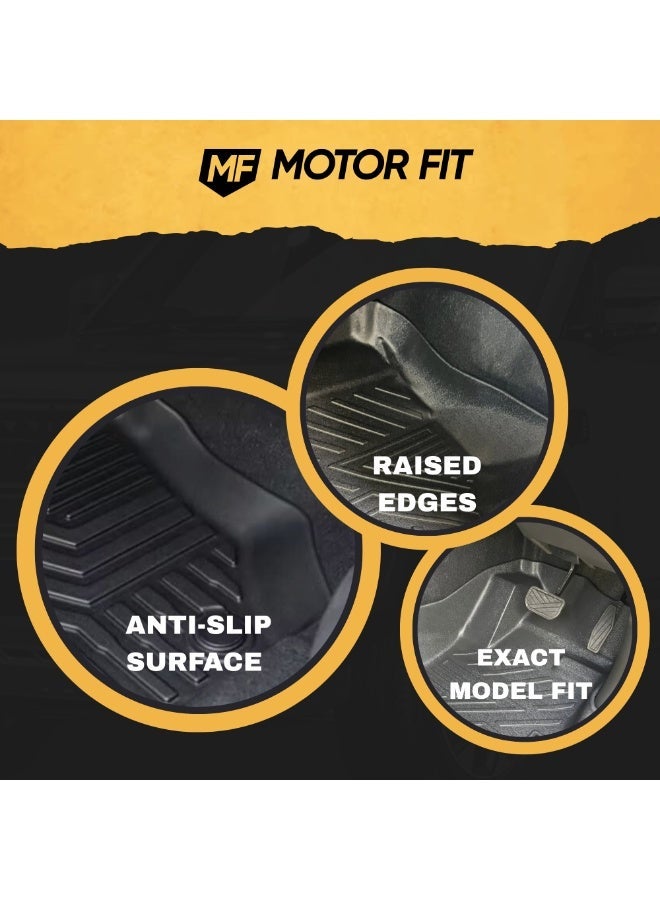 MOTOR FIT Floor Mats for Suzuki Jimny 5-Door 2018–2026 | All-Weather TPE Mats | Custom Fit 3D Design | Waterproof, Anti-Slip, Easy to Clean | Full Interior Protection - Image 3
