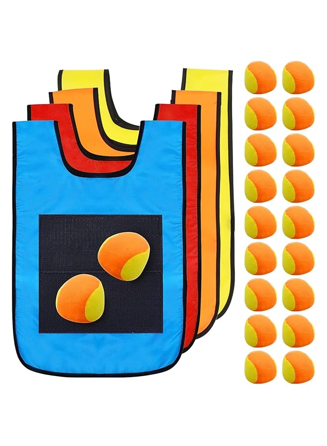 أوزيغالور مجموعة ألعاب دودج بول من 24 قطعة للاستخدام في الهواء الطلق، 20 كرة عائمة مع 4 قطع من سترة دودج بول اللاصقة، ألعاب سكيتلز للأطفال - Image 1