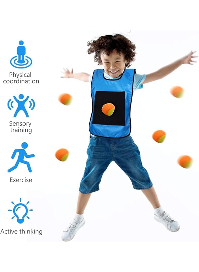 أوزيغالور مجموعة ألعاب دودج بول من 24 قطعة للاستخدام في الهواء الطلق، 20 كرة عائمة مع 4 قطع من سترة دودج بول اللاصقة، ألعاب سكيتلز للأطفال - Image 3