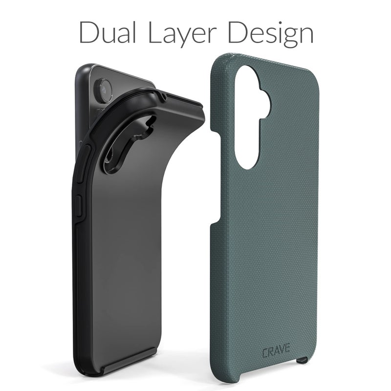 Crave for Samsung Galaxy A54 Case, Shockproof Protection Dual Layer Case for Galaxy A54 (6.4 inch) - Forest Green - Image 4