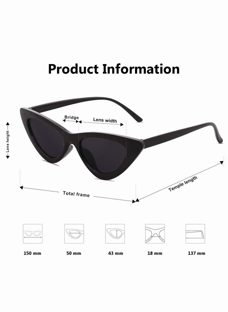 roaiss Women's Cat Eye Sunglasses, UV400 Protection Sunglasses with Black   Frame, Fashion Anti-glare Sun Shades for Women with Glasses Case, 34mm, Grey Lens - Image 3