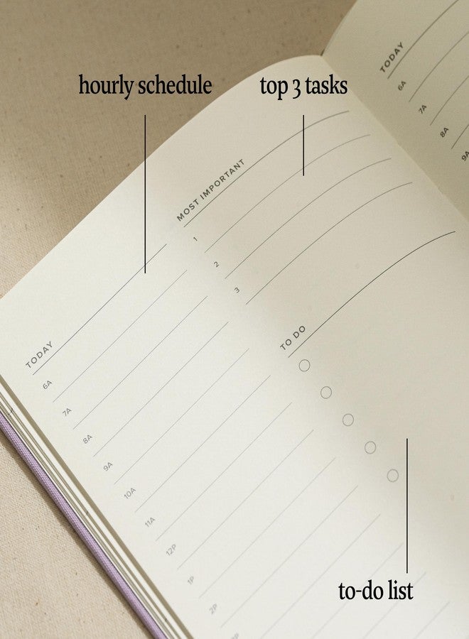 Kunitsa Co. Undated Planner - Hardcover, with Habit Tracker & Goal Setting - Daily, 120 Days, Start Anytime (Lavender) - Image 3