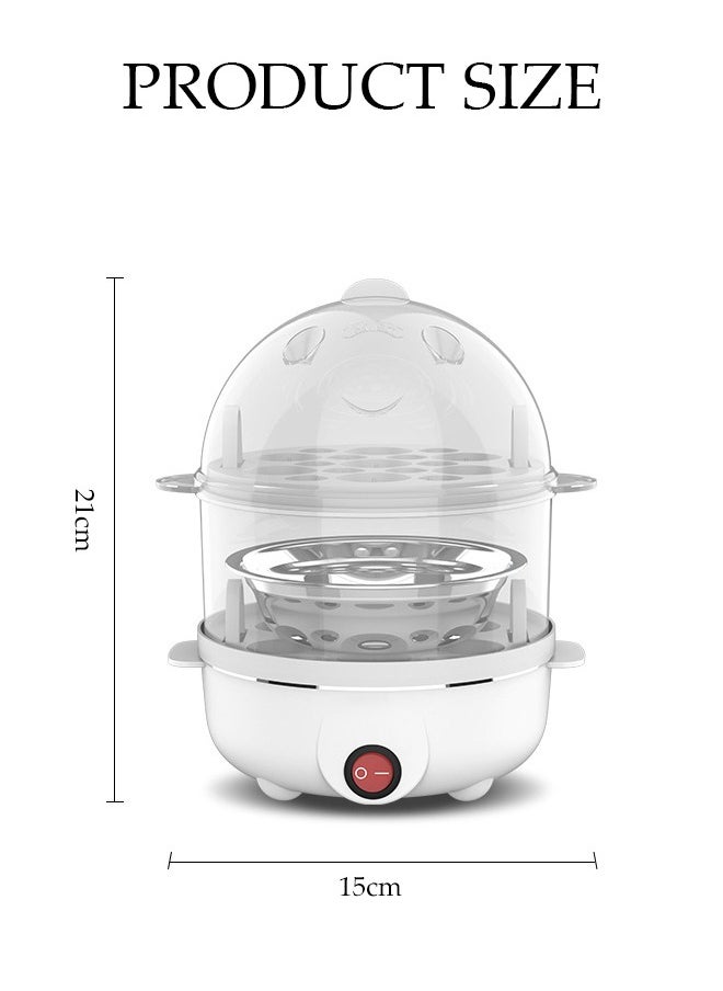DUNISO Double Layer Egg Cooker, Multifunctional Electric Steam Egg Boiler, Quick Egg Boiler With Handle， Automatic Power Off, High Temperature Resistance,Can Cook 14 Eggs, 350W, 15 * 21cm  - Image 2
