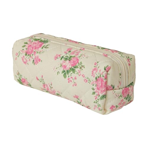 Carry bloom Pencil Pouch Cute Pencil Case for Girls Aesthetic Pencil Bag with Zipper Pen Cases School Supplies Makeup Bag (2 flower pink) - Image 1
