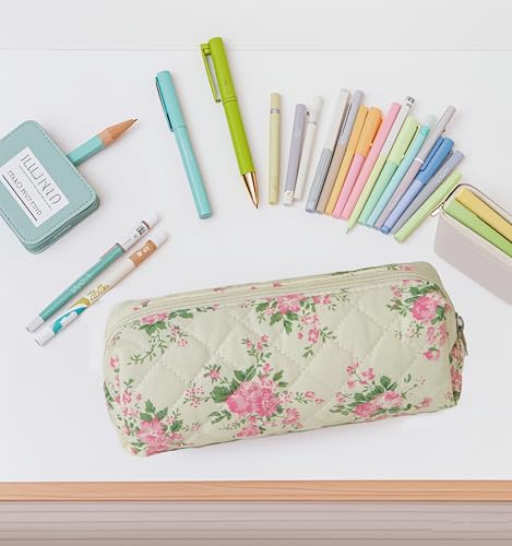 Carry bloom Pencil Pouch Cute Pencil Case for Girls Aesthetic Pencil Bag with Zipper Pen Cases School Supplies Makeup Bag (2 flower pink) - Image 4