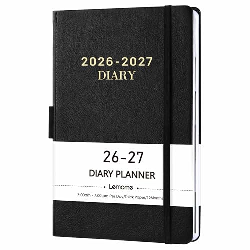 Lemome Daily Planner 2026-2027 - Diary 2026-2027, Appointment Book with Tabs, Pen Loop, Bookmarks, Inner Pocket, July 2026 to June 2027, 5.75" x 8.25" - Image 1
