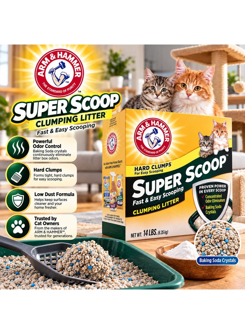 هامر Arm & Hammer Super Scoop رمل قطط متكتل سريع وسهل التنظيف للتحكم في الروائح – 6.35 كجم - Image 4