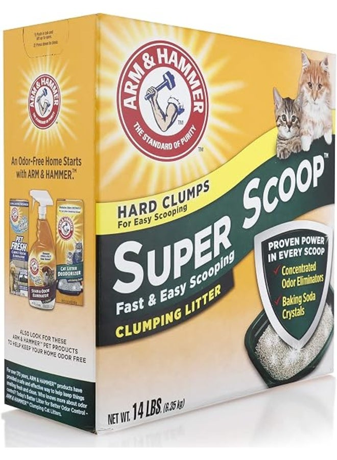 هامر Arm & Hammer Super Scoop رمل قطط متكتل سريع وسهل التنظيف للتحكم في الروائح – 6.35 كجم - Image 1